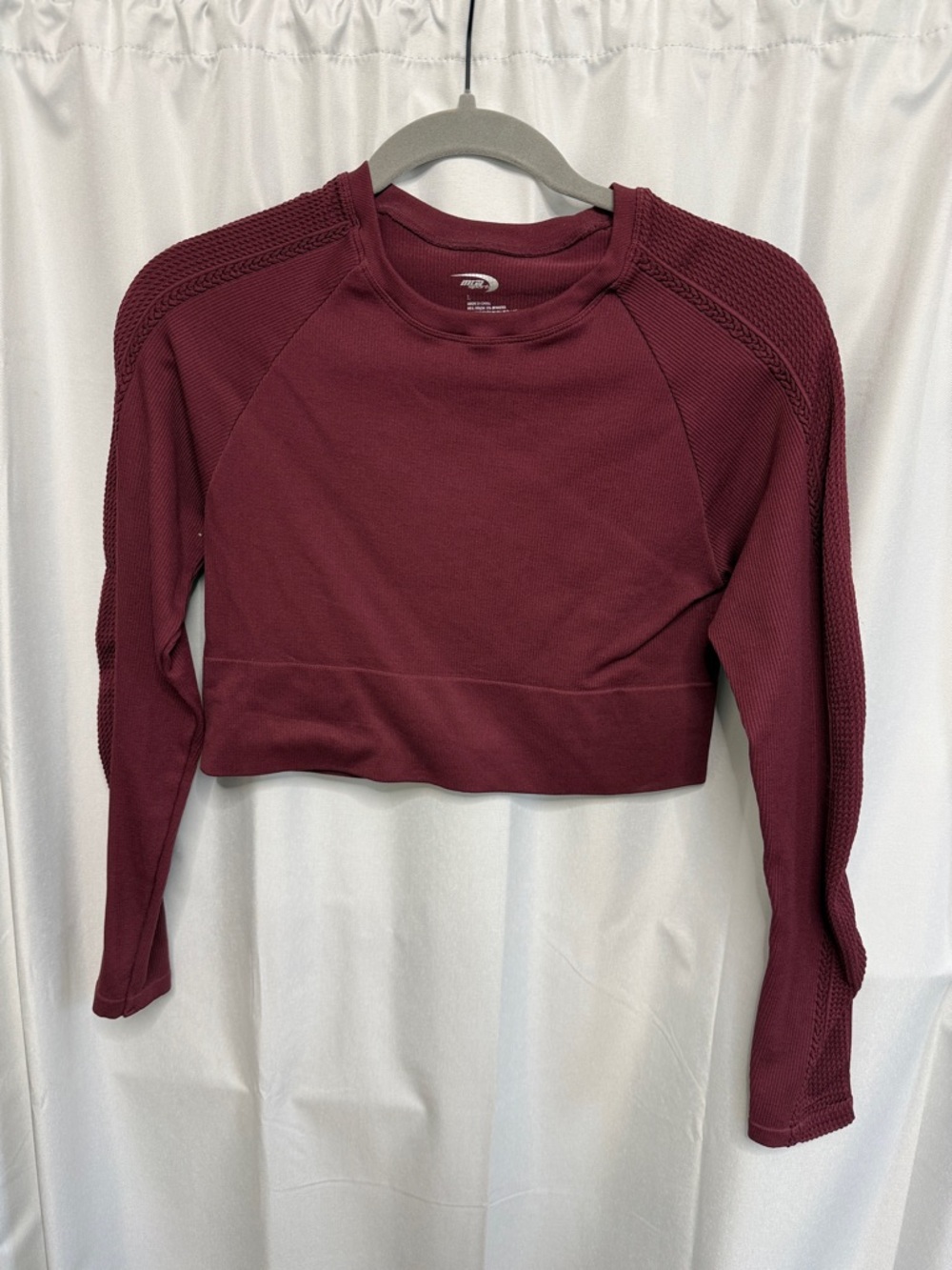 MTA Sport Maroon Long-Sleeve Cropped Tee